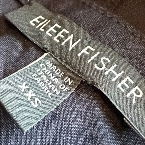 Eileen Fisher Linen Blend Sleeveless Dress Navy Blue A-Line Size XXS Women's - Picture 6 of 11